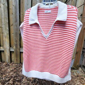 *NWT* XXL Sonoma Goods For Life Collared Sweater Vest Red & white
